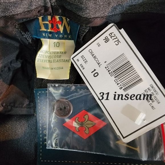 New HW new york, grey dress pants, size 10, 31 inseam - Picture 3 of 3